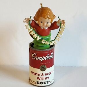 Enesco Campbell's Soup Holiday Ornament - Red and Green